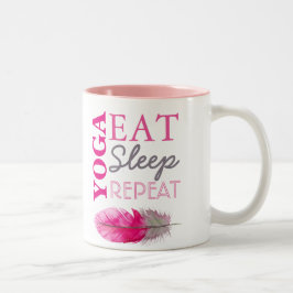 Yoga, Ät, viloläge, repeterad kaffe Mugg, Två-Tonad Mugg