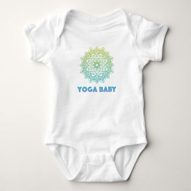 Yoga Baby, bodykostym med grönt mandala T Shirt (Framsida)