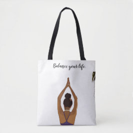 Yoga Balance din livkvinna som har yoga Tote Bag Tygkasse