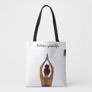 Yoga Balance din livkvinna som har yoga Tote Bag Tygkasse