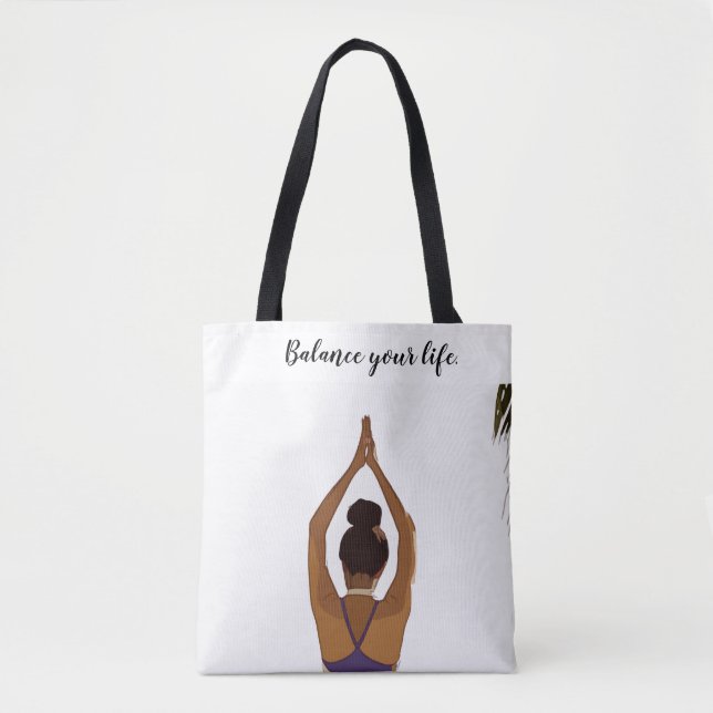 Yoga Balance din livkvinna som har yoga Tote Bag Tygkasse (Framsida)