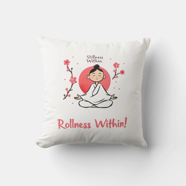 Yoga Balans Design - 'Stillhet Inom Rörlighet' Kudde (Framsida)