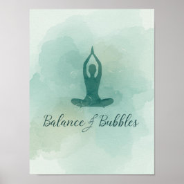 Yoga Balans och Bubblor för Yoga-fest Poster
