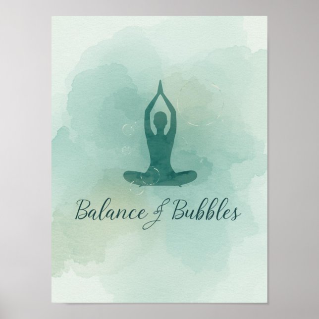 Yoga Balans och Bubblor för Yoga-fest  Poster (Framsidan)