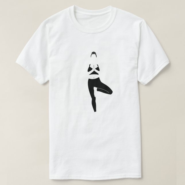 Yoga Baum Pose, schwarz T Shirt (Design framsida)
