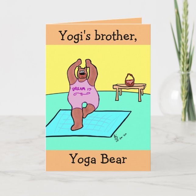 Yoga Bear Namaste-hälsningskort Tack Kort (Framsida)