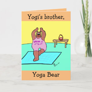 Yoga Bear Namaste-hälsningskort Tack Kort