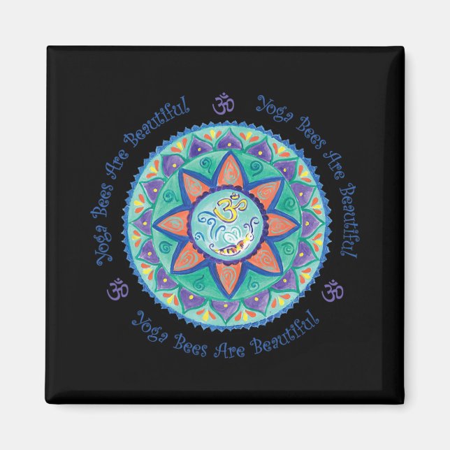 Yoga Bin Om Mandala  Magnet (Framsidan)