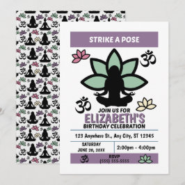 Yoga Birthday Party Invitation Inbjudningar