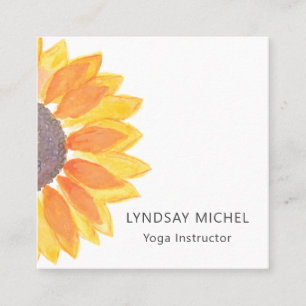 Yoga-Blommigt Fyrkantigt Visitkort