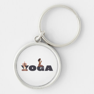 Yoga Boho Rund Silverfärgad Nyckelring
