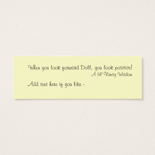 Yoga Bookmark Litet Visitkort (Baksidan)