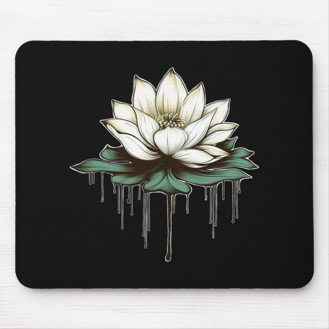 Yoga Botanisk Lotus Andlig  Musmatta (Framsidan)