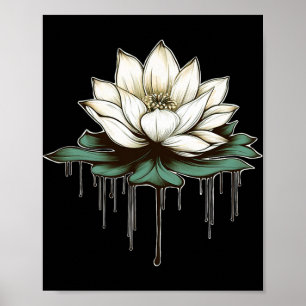 Yoga Botanisk Lotus Andlig Poster