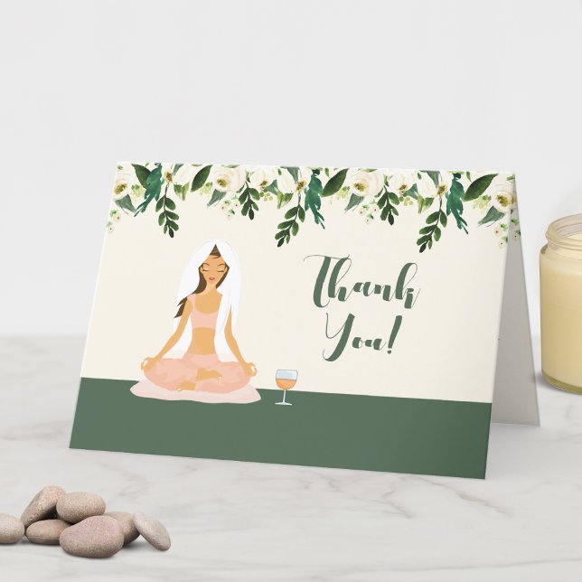Yoga Bride Mimosa Möhippa Tack (Yoga Bridal Shower Thank You Note Card)