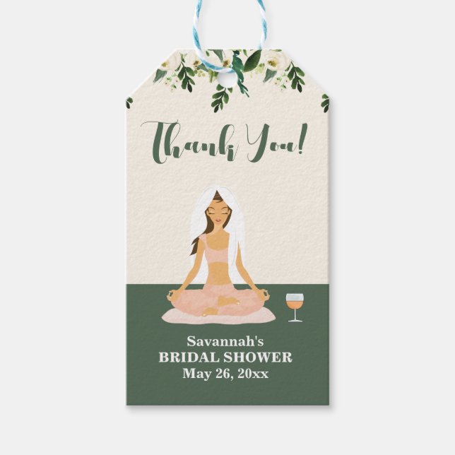 Yoga Brud Mimosa Bröllopsfest Tack  Presentetikett (Framsidan)