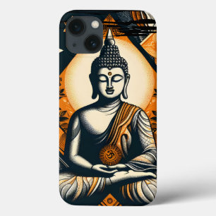 Yoga Buddha i orange och svart
