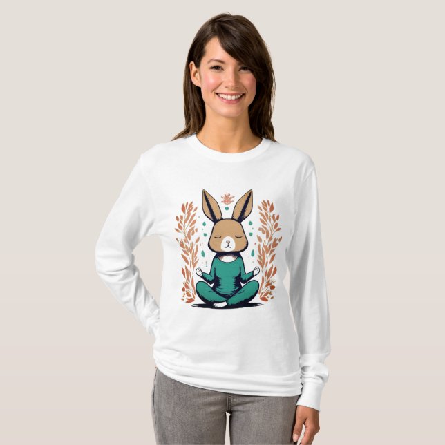 Yoga Bunny T Shirt (Hel framsida)