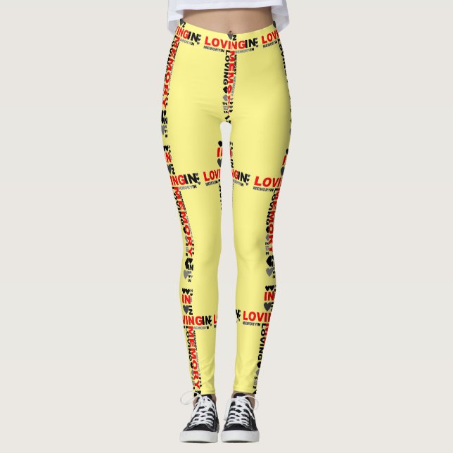 Yoga Byxor Leggings Stretch Byxor in Loving Memory (Framsida)