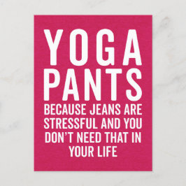 Yoga Byxor Stressful Funny Quote Vykort