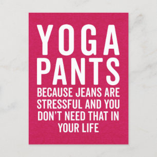 Yoga Byxor Stressful Funny Quote Vykort
