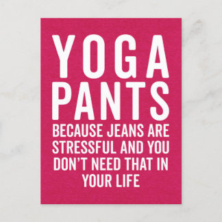 Yoga Byxor Stressful Funny Quote Vykort