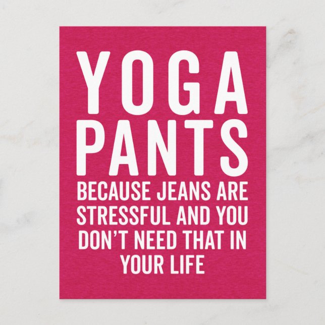 Yoga Byxor Stressful Funny Quote Vykort (Framsida)