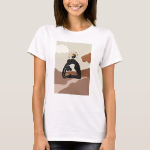 Yoga camel pose ustrasana yin yang måne faser t shirt