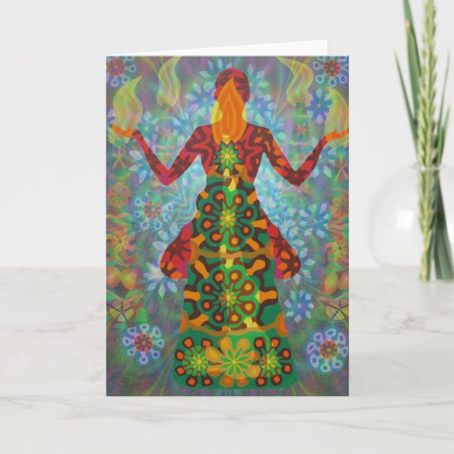 yoga candle digital - 2012 as greeting card kort (Framsida)