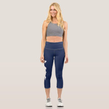 Yoga Capri Leggings - vit/blå