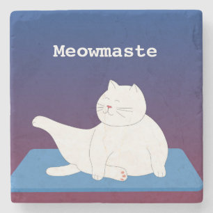Yoga Cat Marble Underlägg