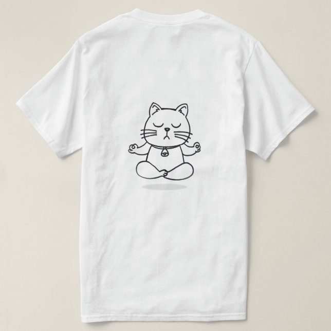 yoga cat-meditation t shirt (Design baksida)