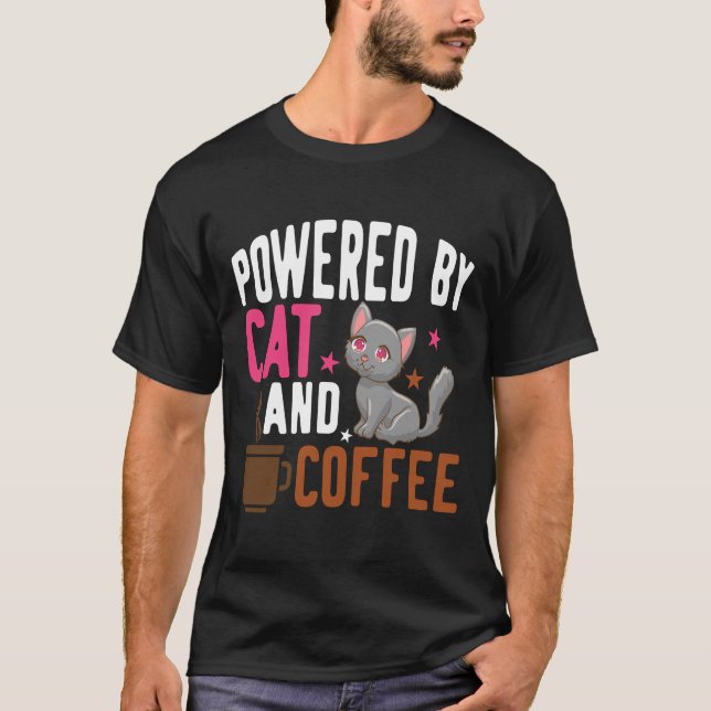 yoga cat och kaffe 17 t shirt (Framsida)