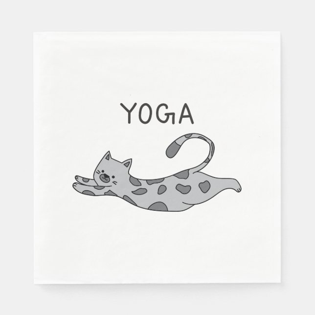 Yoga Cat Pappersservett (Framsidan)