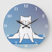 Yoga Cat Round Wall Clock