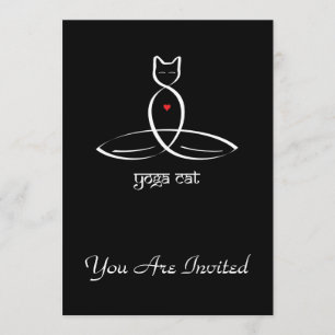 Yoga Cat - Sanskrit stil text. Inbjudningar