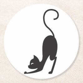 Yoga cat underlägg papper rund