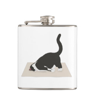 Yoga Cat Vinyl Wrapped Flask Fickplunta