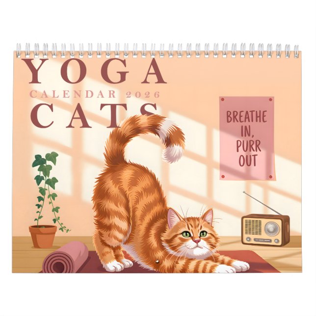 Yoga Cats Calendar 2026 Kalender (Omslag)