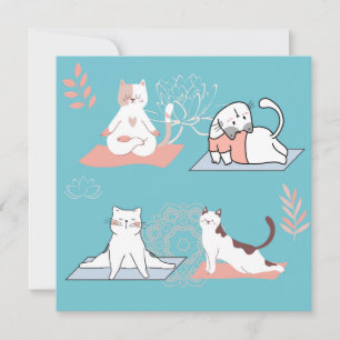 Yoga Cats Lotus Birthday Kort