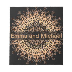 Yoga Centre, yoga, sport, mandala, Golden mandala Anteckningsblock