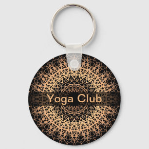 Yoga Centre, yoga, sport, mandala, Golden mandala Nyckelring