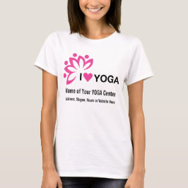 Yoga centrerar tillfogar din egna text - designen tee shirt