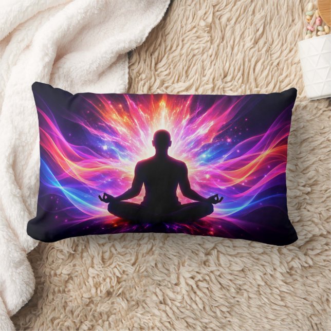 Yoga Chakra Meditationskudde Färgglad Konst Lumbarkudde (Filt)