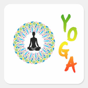 YOGA - CHAKRA OCH MEDITATION FYRKANTIGT KLISTERMÄRKE