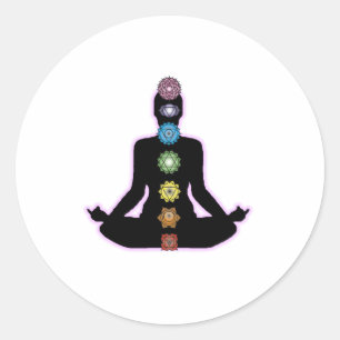Yoga Chakras Runt Klistermärke