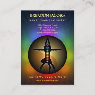 Yoga Chakras Yin Yang Pose Teacher Large Lodrät Visitkort