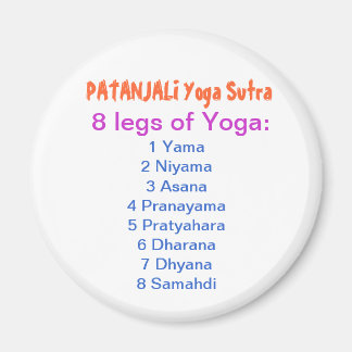 YOGA Checklist: 8 steg i PATANJALI SUTRA Magnet
