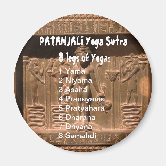 YOGA Checklist: 8 steg i PATANJALI SUTRA Magnet (Framsidan)