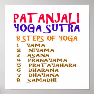 YOGA Checklist: 8 steg i PATANJALI SUTRA Poster